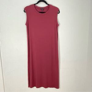 Eileen Fisher Womens XS Sleeveless T-Shirt Midi Dress Layering Minimalist Staple